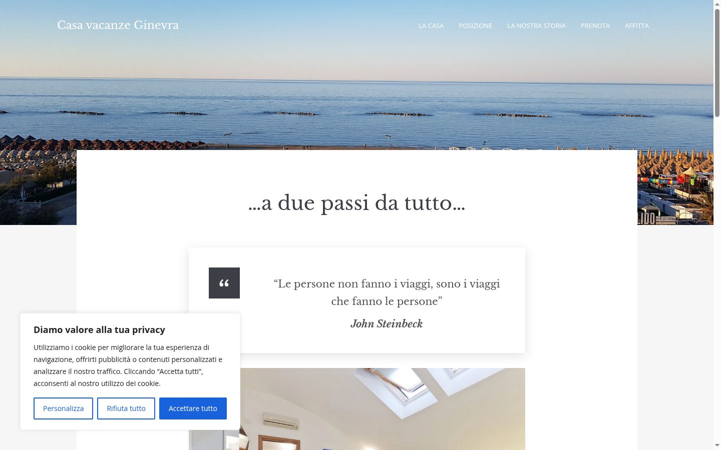 Screenshot del banner di consenso mostrato prima di qualsiasi interazione