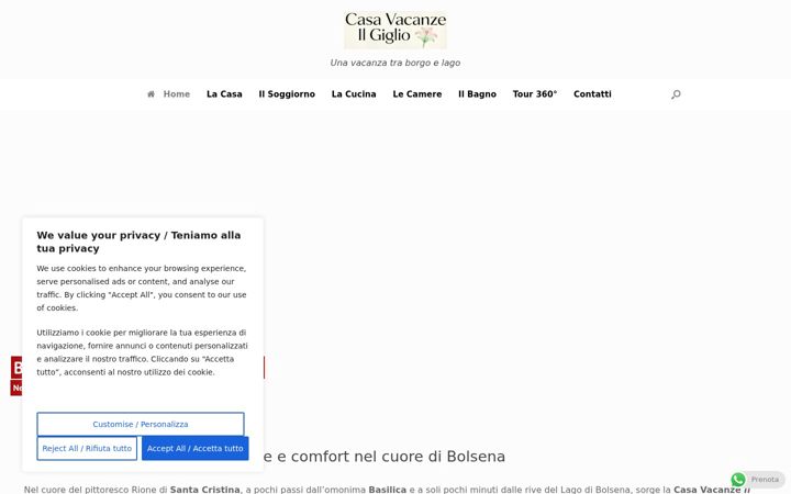 Screenshot of casavacanzeilgiglio.altervista.org