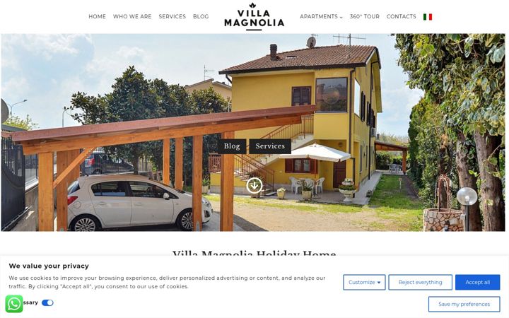 Screenshot of casavacanzevillamagnolia.it
