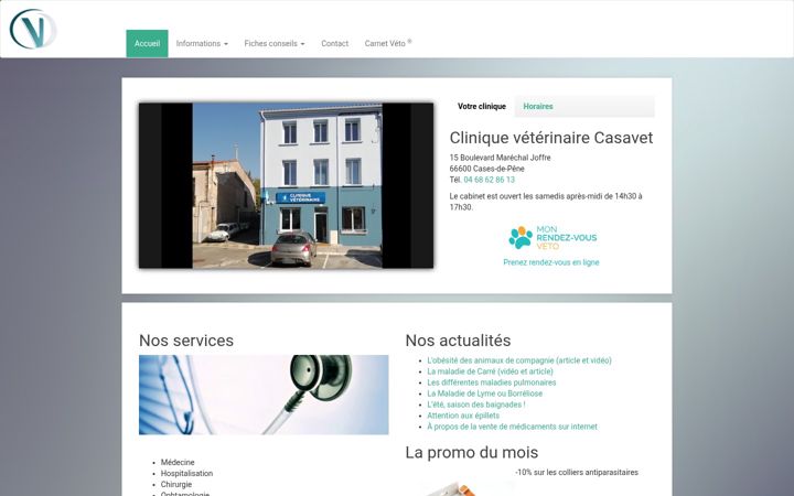 Screenshot of casavet.fr