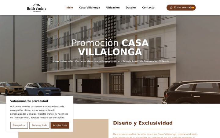 Screenshot of casavillalonga.com