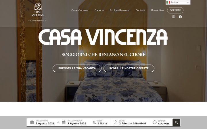 Skærmbillede af casavincenza-ravenna.it