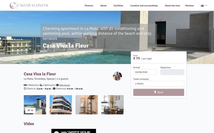 Screenshot of casavivalafleur.nl