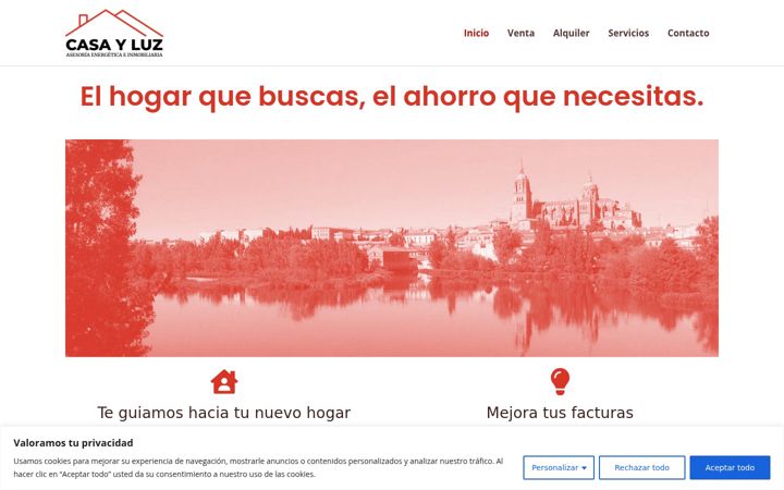 Captura de pantalla de casayluzgestion.es