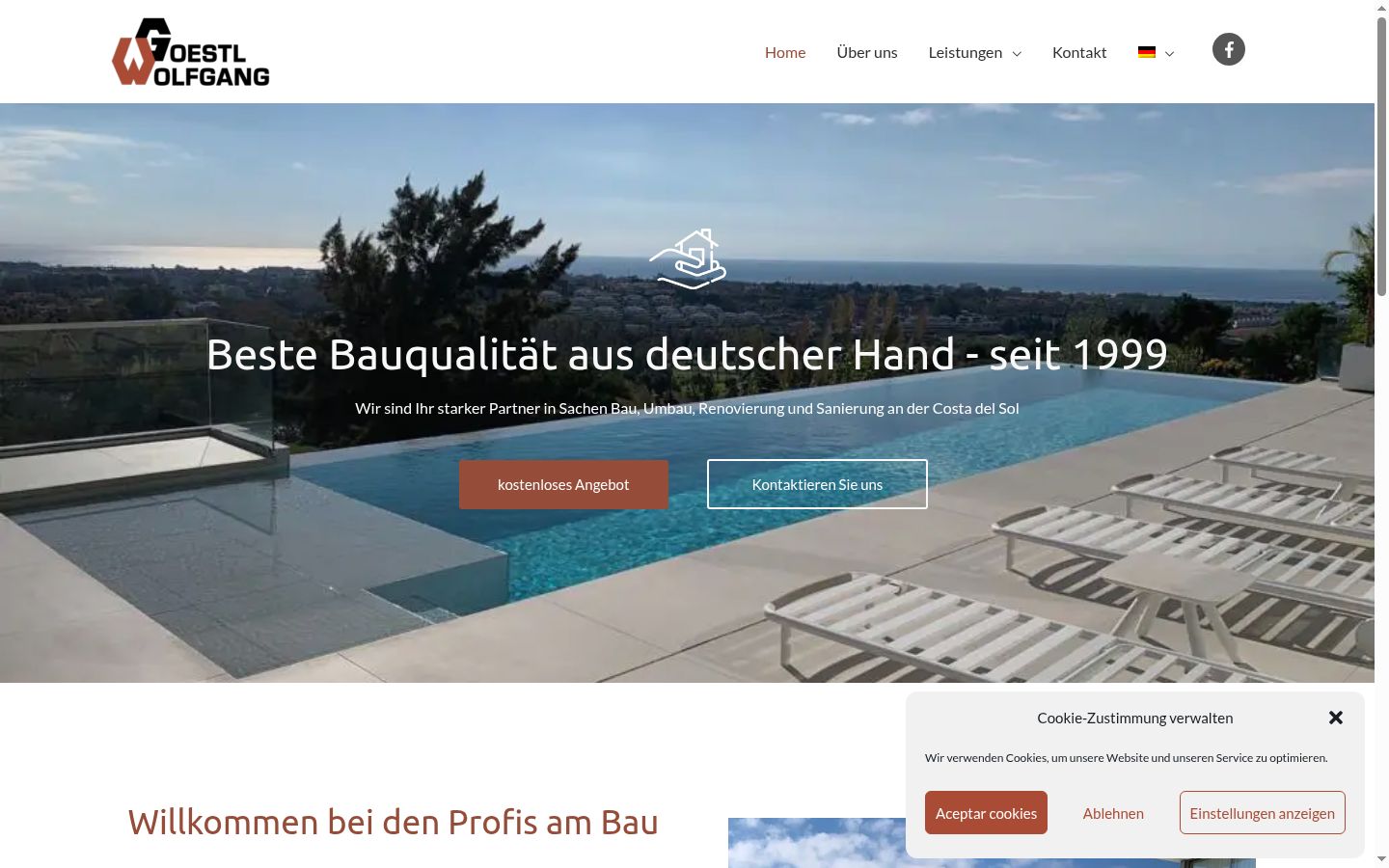 Screenshot del banner di consenso mostrato prima di qualsiasi interazione