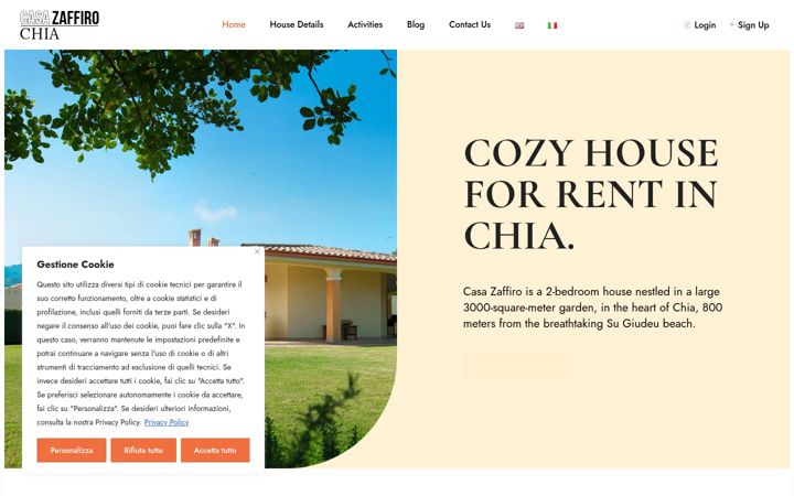 Screenshot of casazaffirochia.com