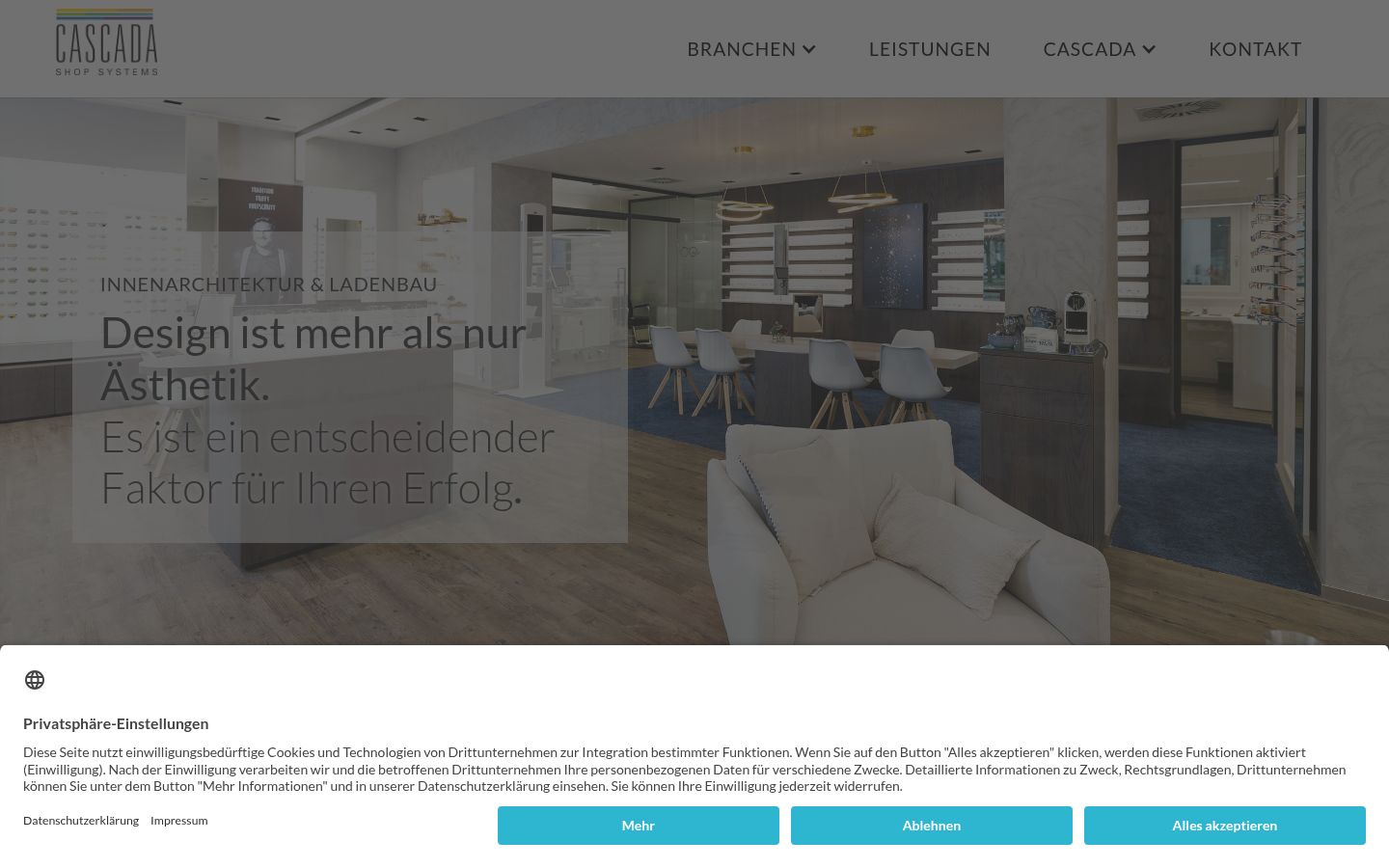 Screenshot of the consent banner shown before any interaction