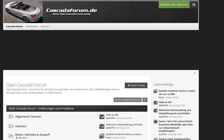 Screenshot of cascadaforum.de