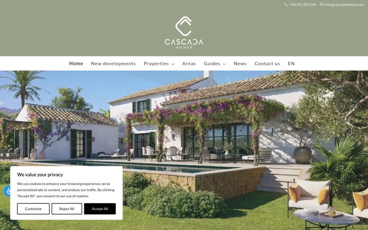 Screenshot of cascadahomes.com