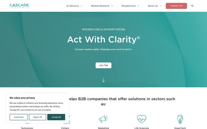 Screenshot of cascadeinsights.com
