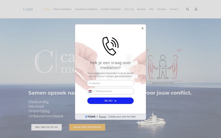 Skærmbillede af cascademediation.nl