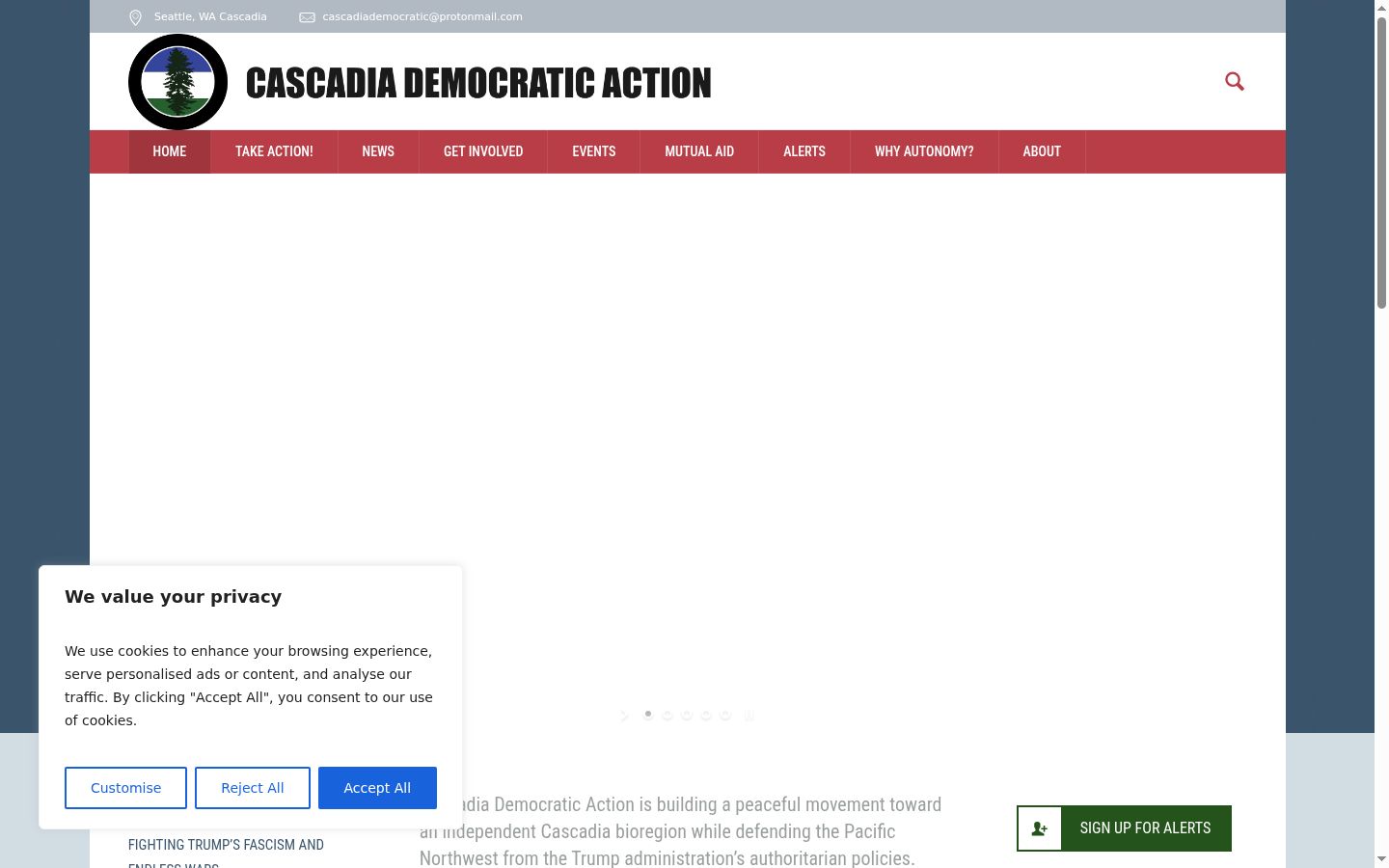 Screenshot of the consent banner shown before any interaction
