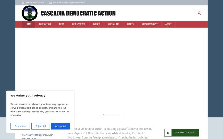 Screenshot of cascadiademocratic.org