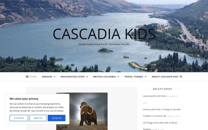 Screenshot of cascadiakids.com