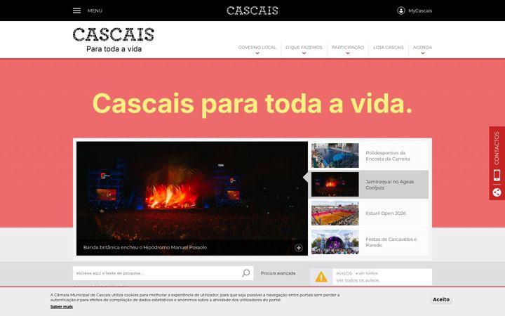Screenshot of cascais.pt