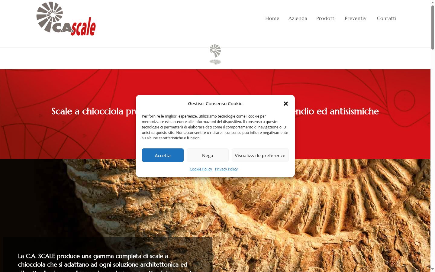 Screenshot del banner di consenso mostrato prima di qualsiasi interazione