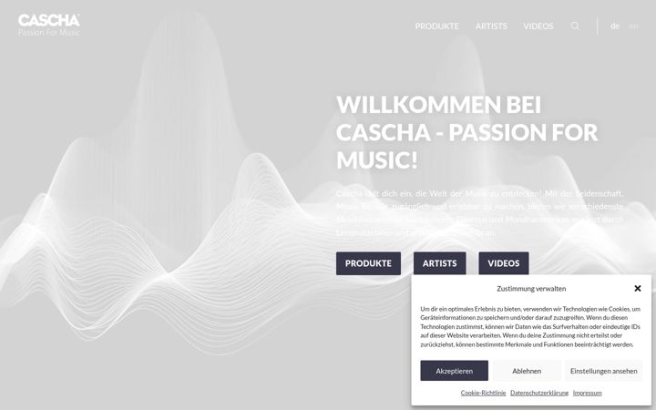 Screenshot of caschamusic.com