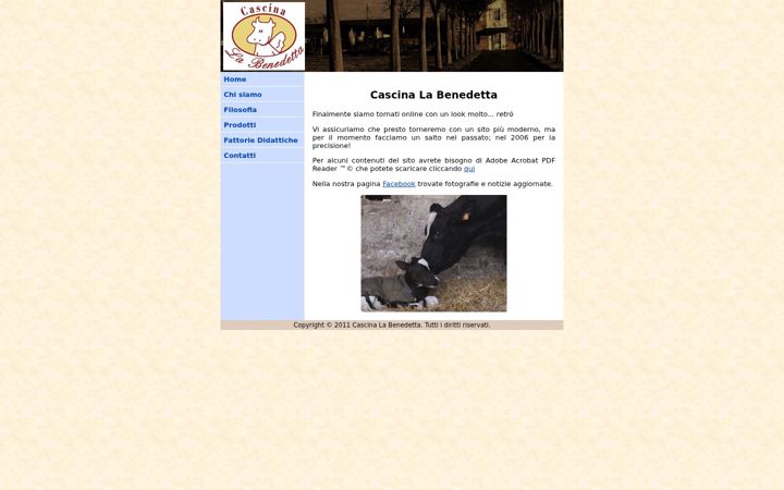 Screenshot of cascinalabenedetta.it