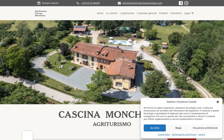 Screenshot of cascinamonchiero.com