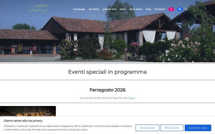 Screenshot of cascinaquartiago.it