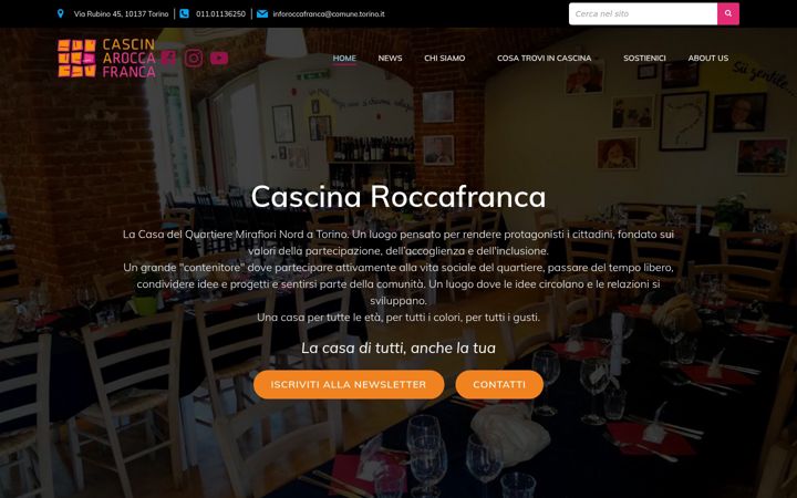 Snímek obrazovky cascinaroccafranca.it