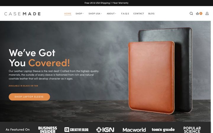 Screenshot of case-made.com