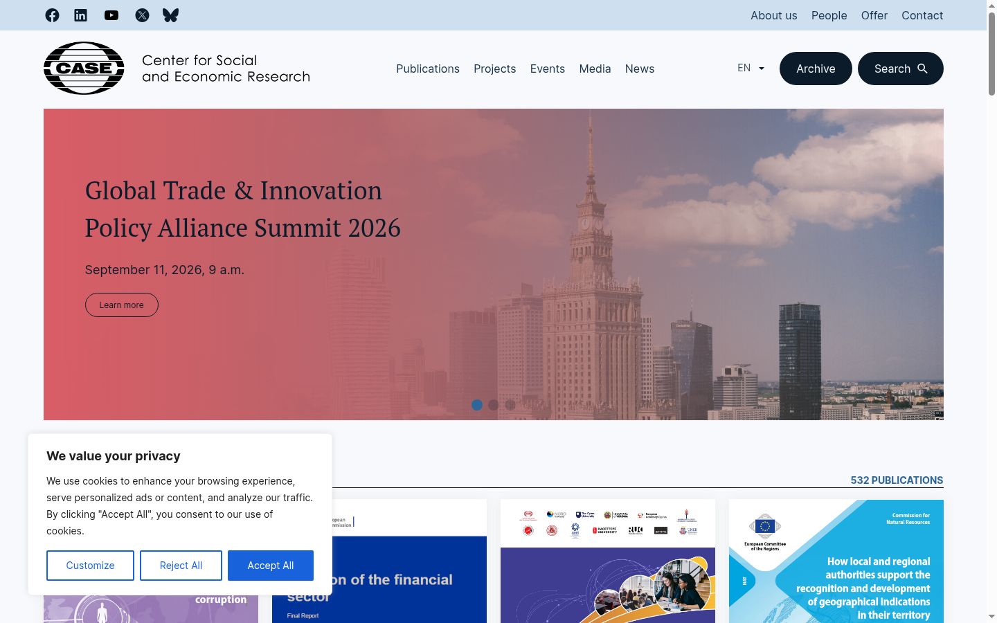 Screenshot del banner di consenso mostrato prima di qualsiasi interazione