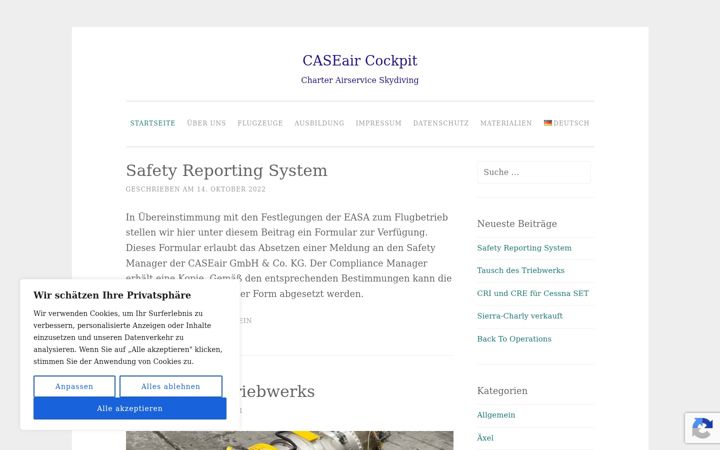 Screenshot of caseair.com