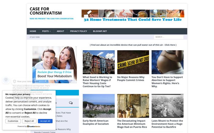 Screenshot of caseforconservatism.com