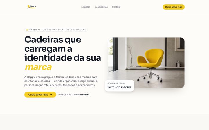 Screenshot of casehappychairs.com.br