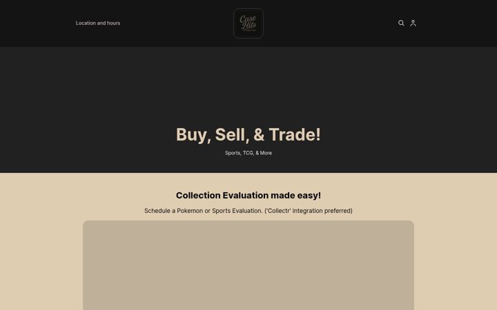 Screenshot of casehitscardshop.com