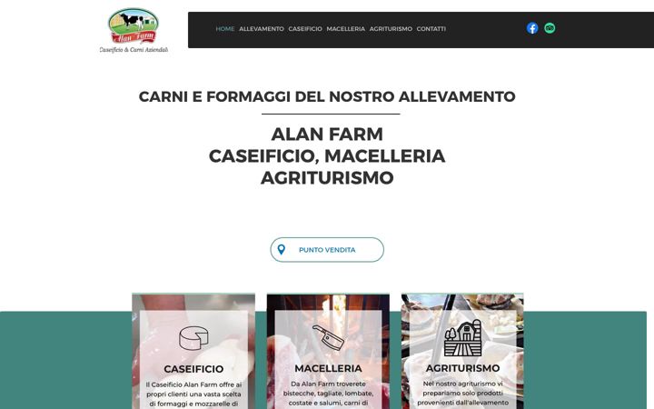 Screenshot ta' caseificioalanfarm.com