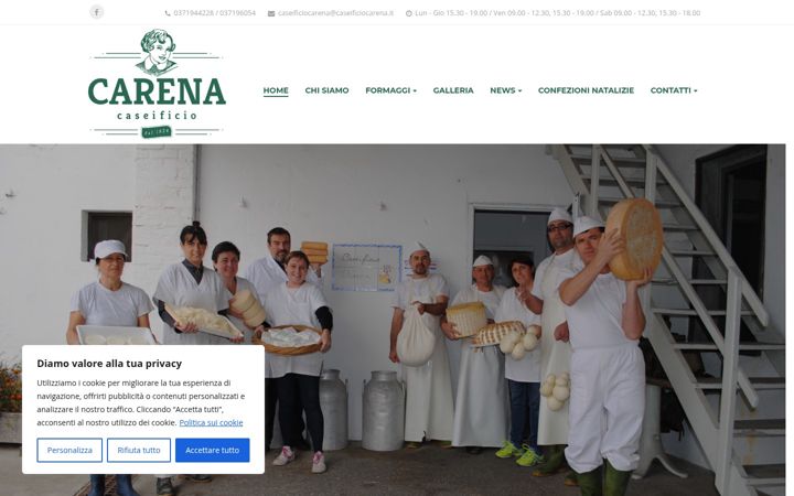Screenshot di caseificiocarena.it