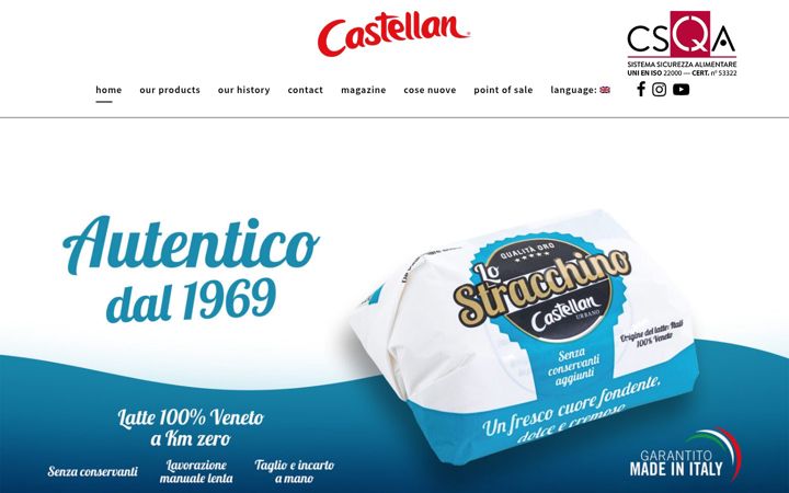 Screenshot di caseificiocastellan.it