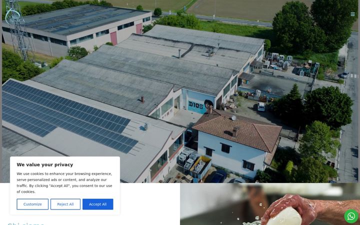 Screenshot of caseificiocortebianca.it