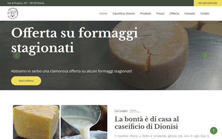Screenshot of caseificiodionisi.it