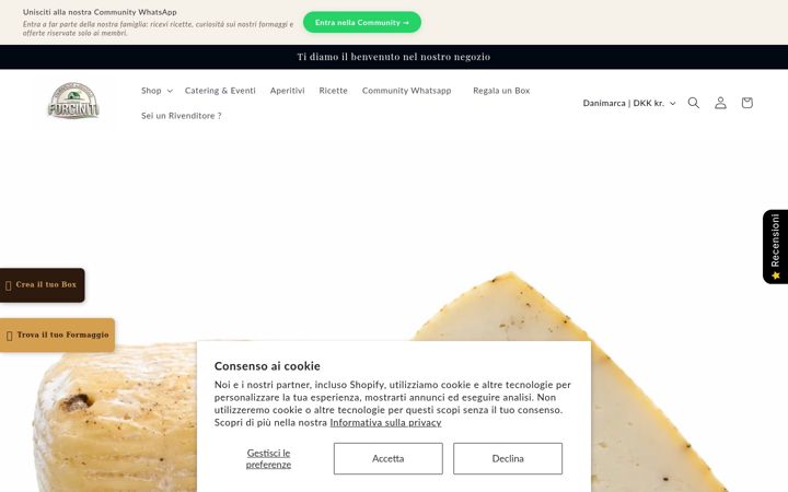 Screenshot of caseificioforciniti.com