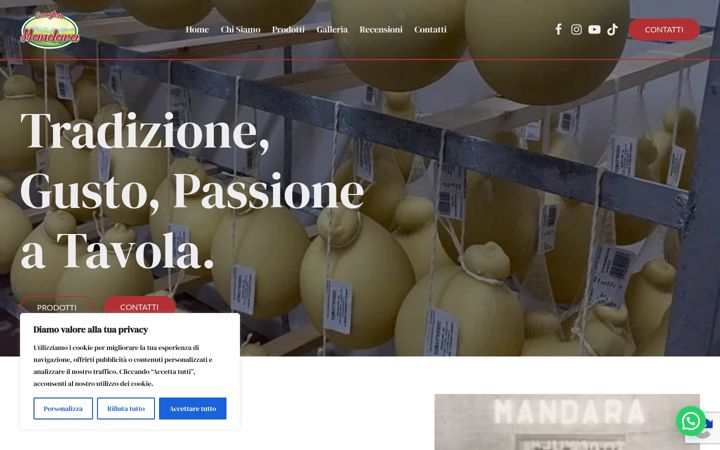 Screenshot di caseificiomandara.it