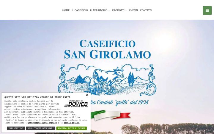 Screenshot of caseificiosangirolamo.it