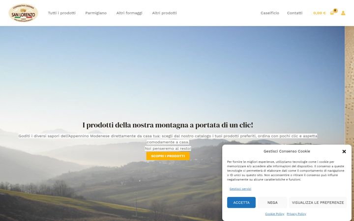 Posnetek zaslona caseificiosanlorenzo.it