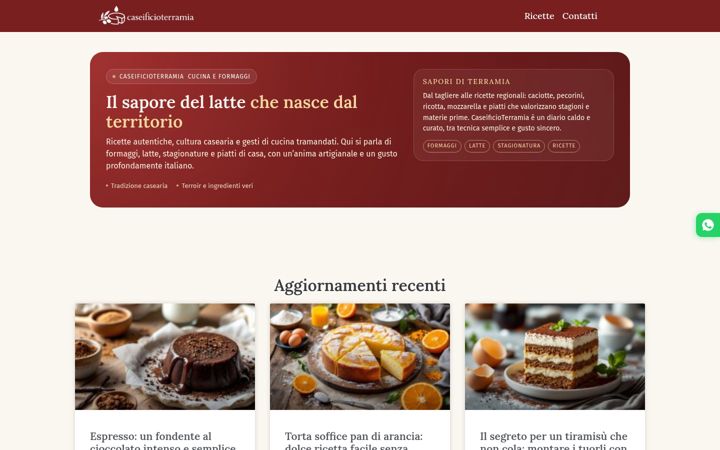 Screenshot of caseificioterramia.it