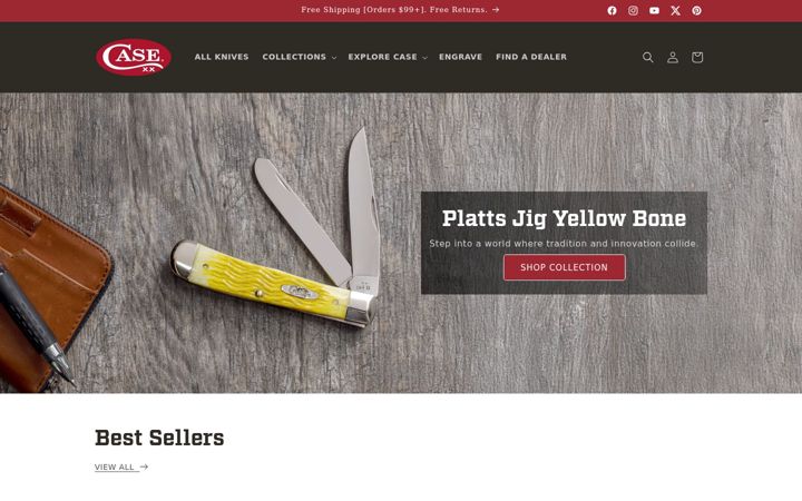 Snímek obrazovky caseknives.com