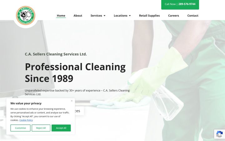Capture d'écran de casellerscleaningservices.ca