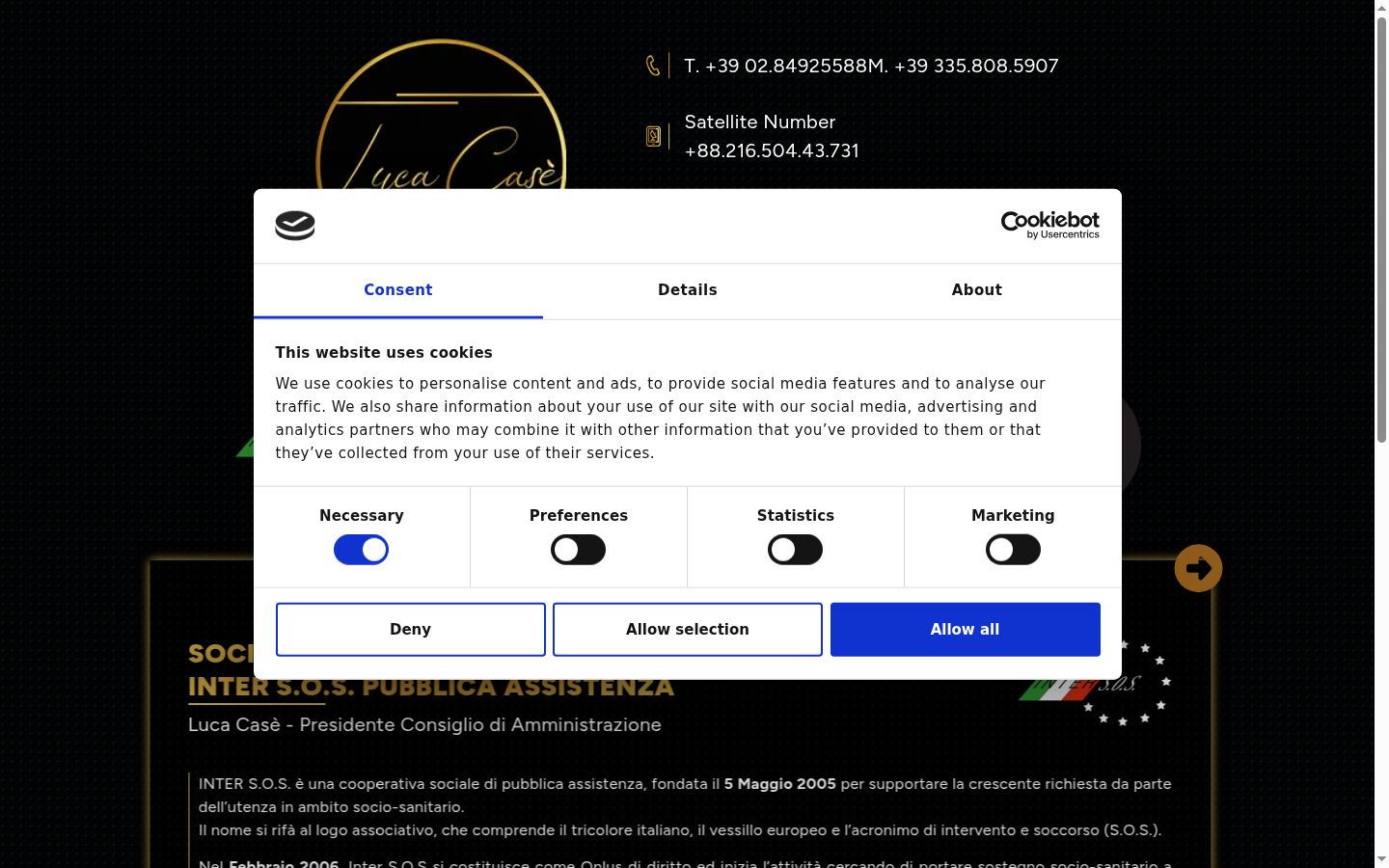 Screenshot of the consent banner shown before any interaction