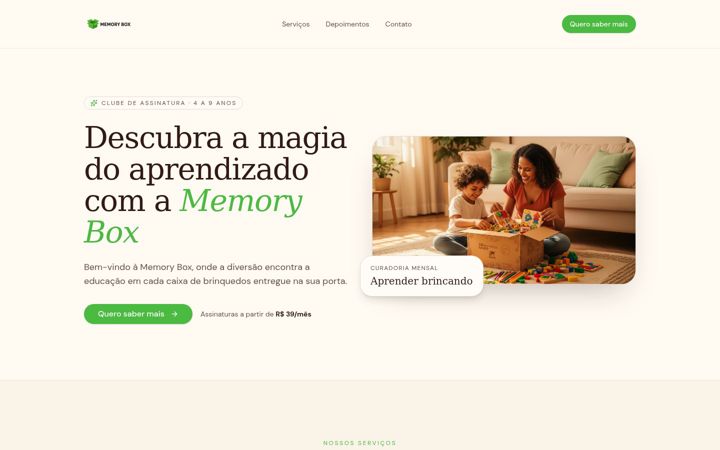 Screenshot of casememorybox.com.br