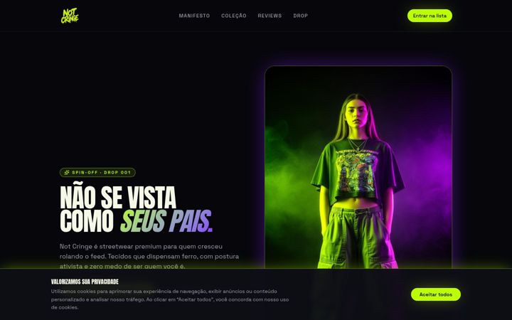 Screenshot of casenotcringe.com.br