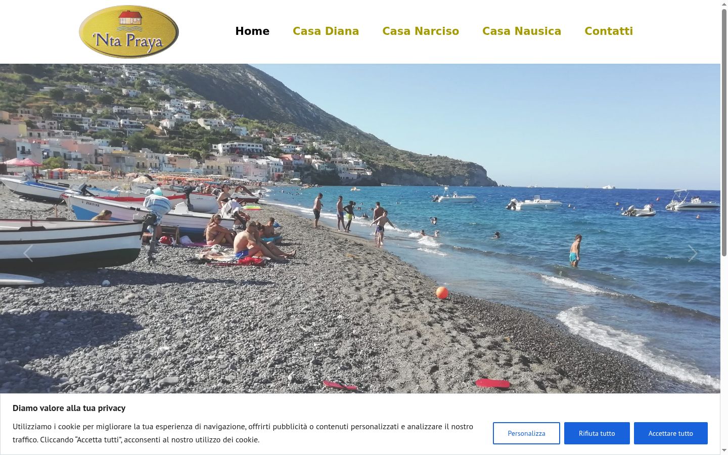 Screenshot del banner di consenso mostrato prima di qualsiasi interazione