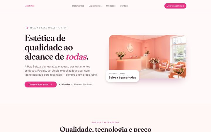 Screenshot of casepopbeleza.com.br