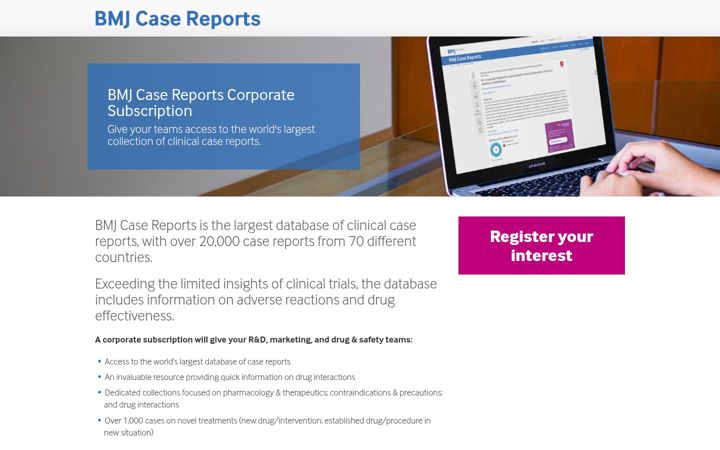 Screenshot of casereports-corporate.bmj.com