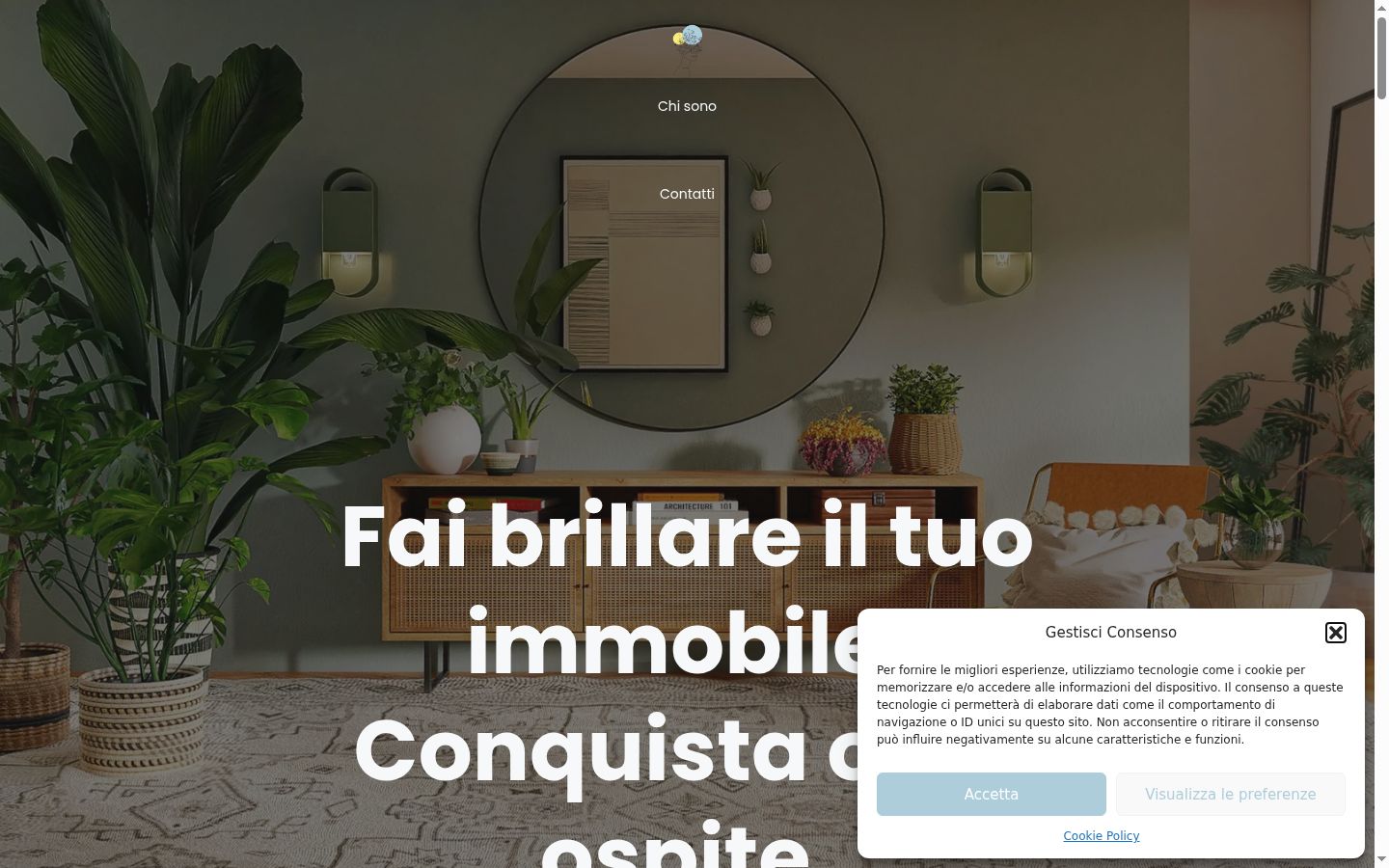 Screenshot del banner di consenso mostrato prima di qualsiasi interazione